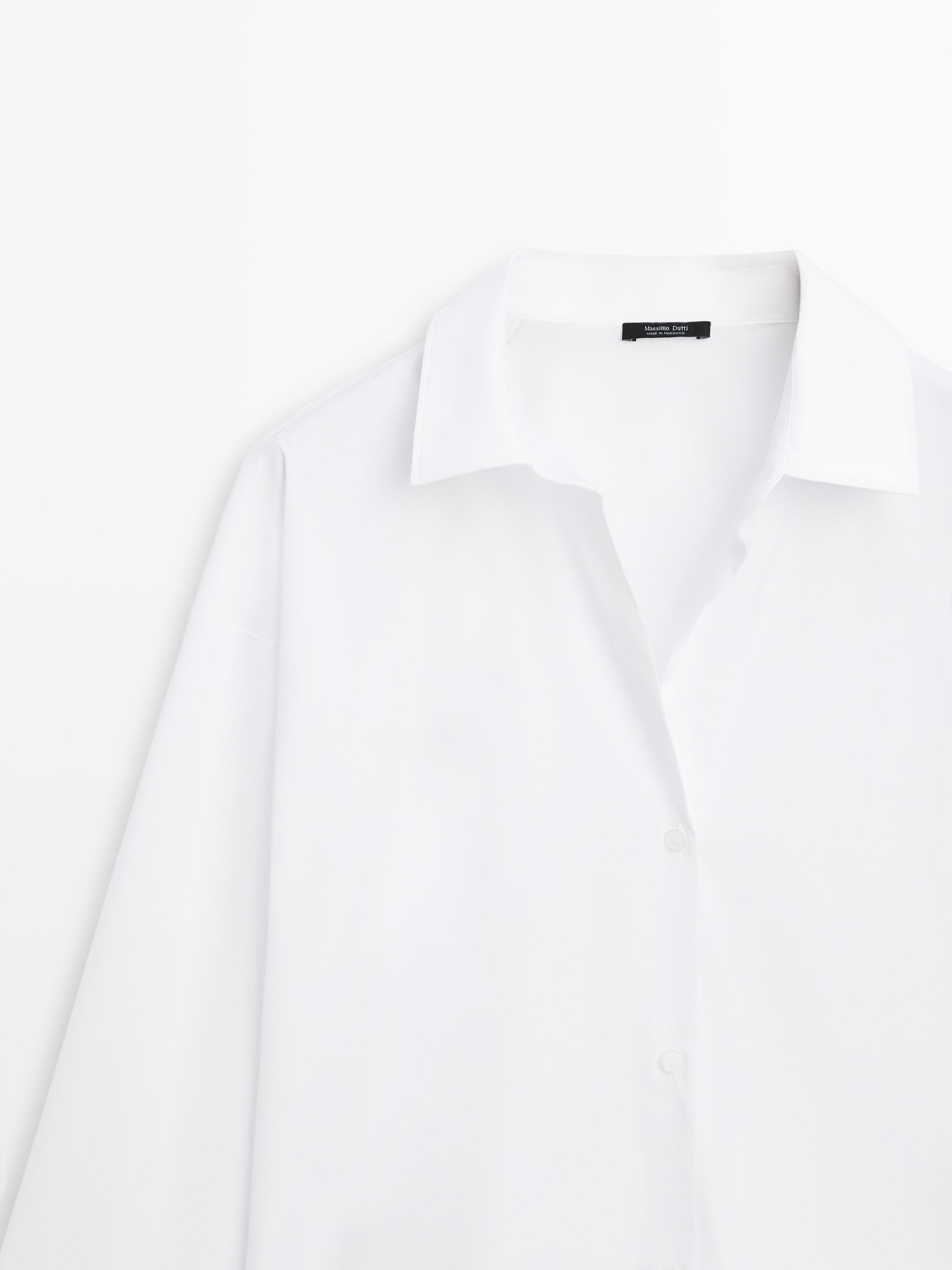 Chemise en popeline de coton à détail pince